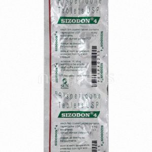 Sizodon 4mg (generic risperidone) 50 tablets